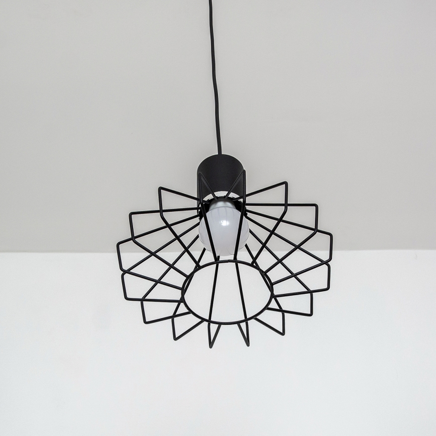 Suspension sur câble SOLANO 1xE27/15W/230V noir/chrome poli