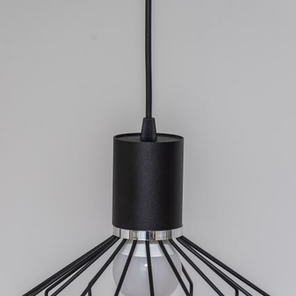 Suspension sur câble SOLANO 1xE27/15W/230V noir/chrome poli