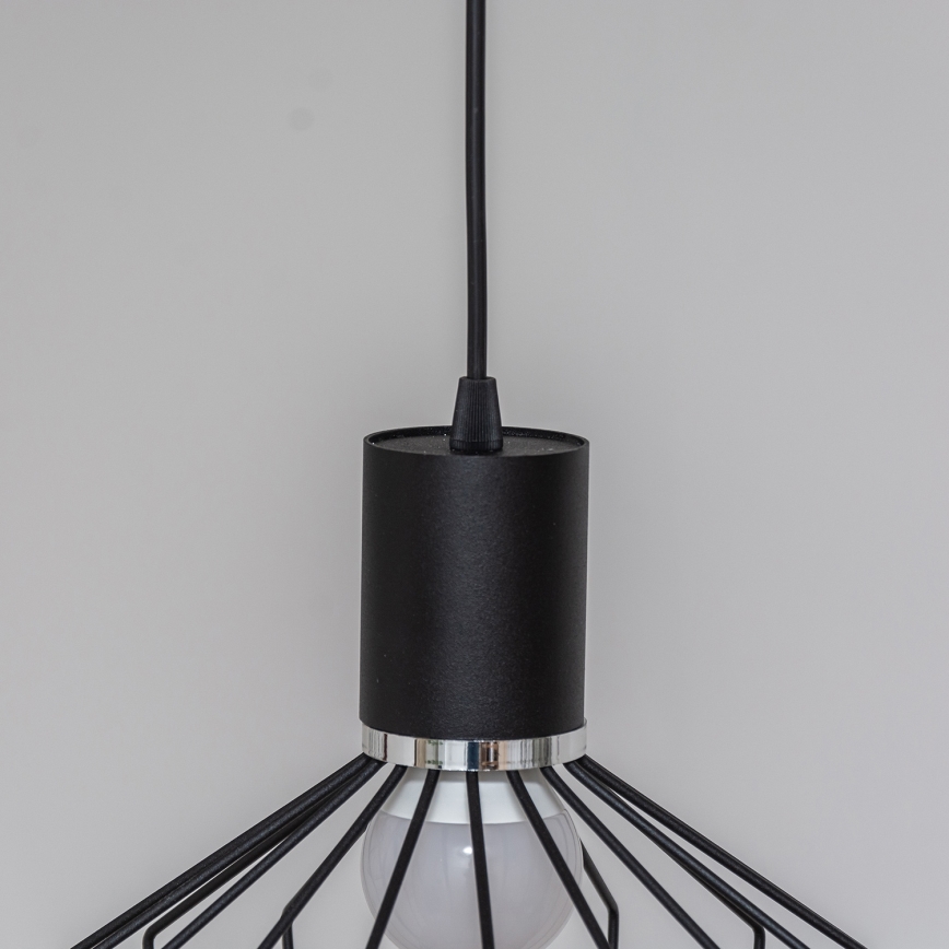 Suspension sur câble SOLANO 1xE27/15W/230V noir/chrome poli