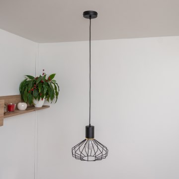 Suspension sur câble SOLANO 1xE27/15W/230V noir/doré