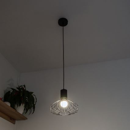 Suspension sur câble SOLANO 1xE27/15W/230V noir/doré