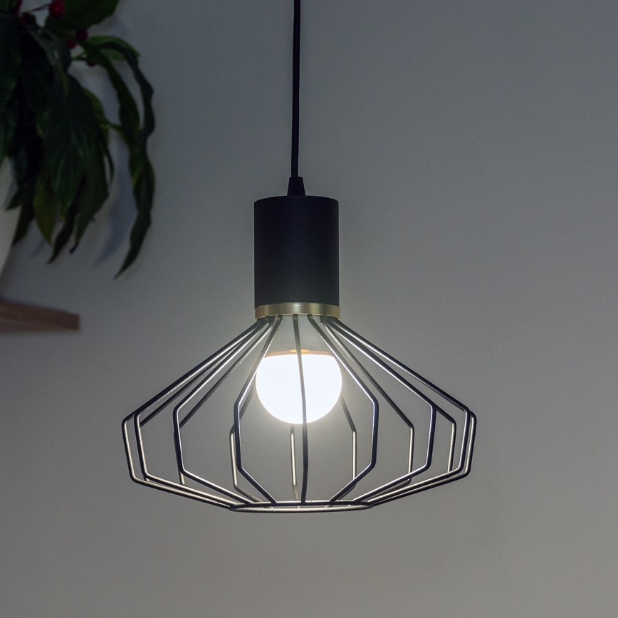 Suspension sur câble SOLANO 1xE27/15W/230V noir/doré