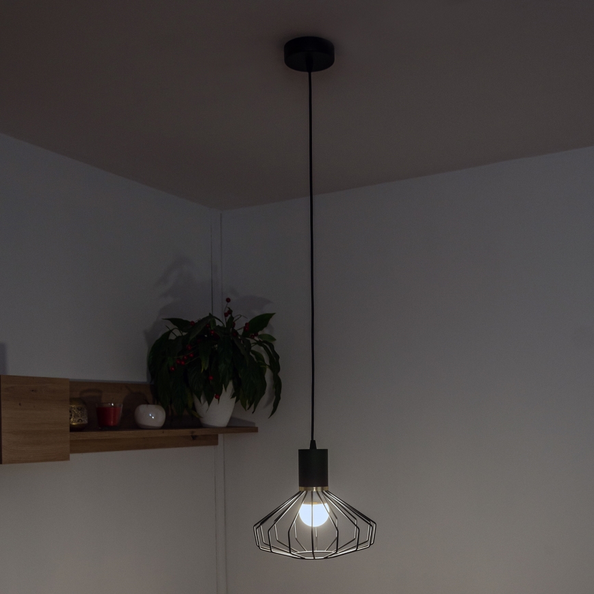 Suspension sur câble SOLANO 1xE27/15W/230V noir/doré