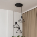 Suspension sur câble SOLANO 3xE27/15W/230V noir/chrome brillant