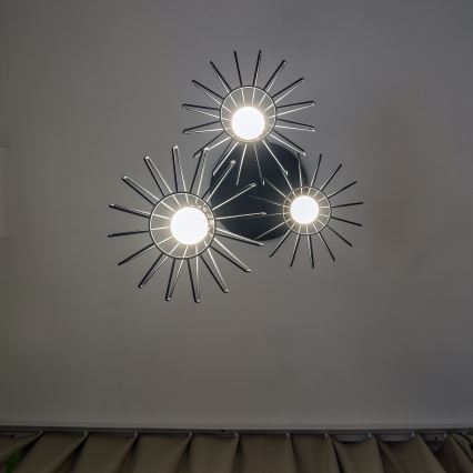 Suspension sur câble SOLANO 3xE27/15W/230V noir/chrome brillant
