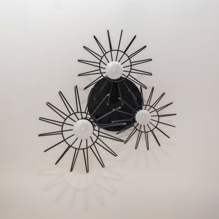 Suspension sur câble SOLANO 3xE27/15W/230V noir/chrome brillant