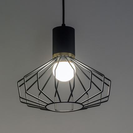 Suspension sur câble SOLANO 3xE27/15W/230V noir/doré