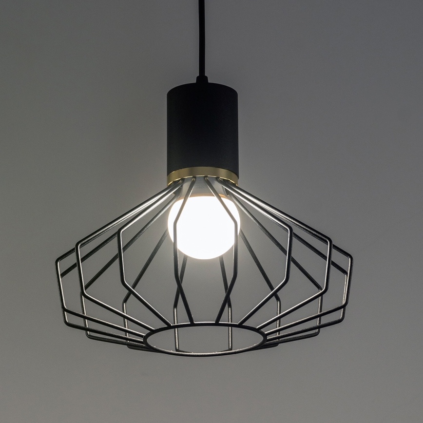 Suspension sur câble SOLANO 3xE27/15W/230V noir/doré