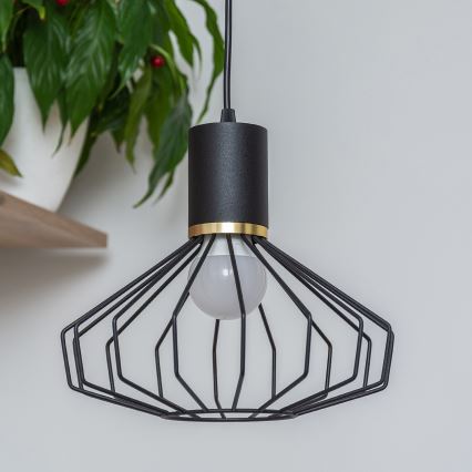 Suspension sur câble SOLANO 3xE27/15W/230V noir/doré