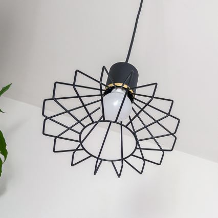 Suspension sur câble SOLANO 3xE27/15W/230V noir/doré