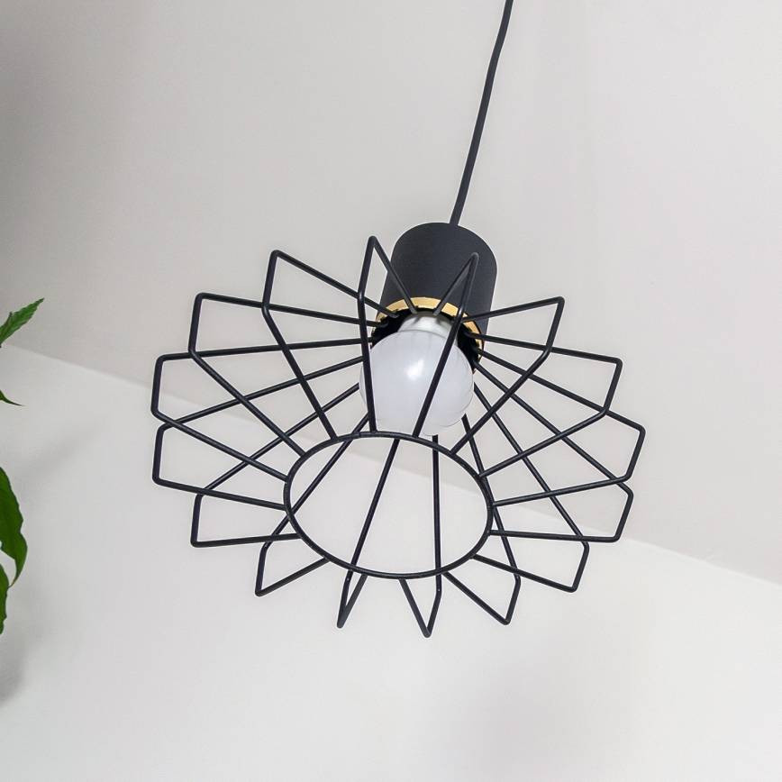 Suspension sur câble SOLANO 3xE27/15W/230V noir/doré
