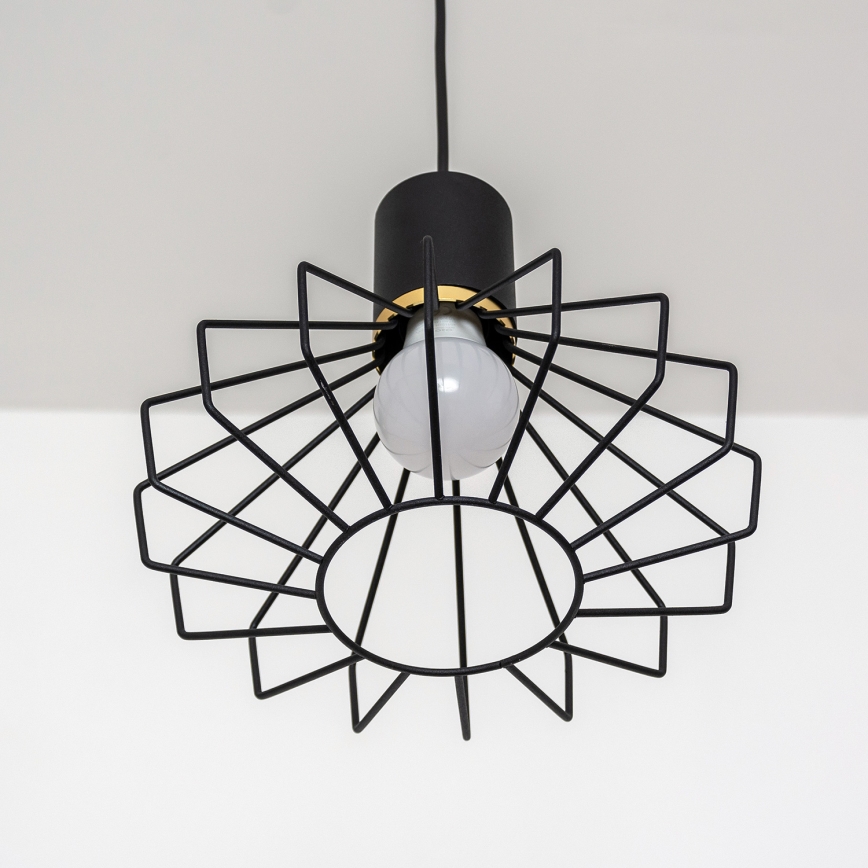Suspension sur câble SOLANO 3xE27/15W/230V noir/doré