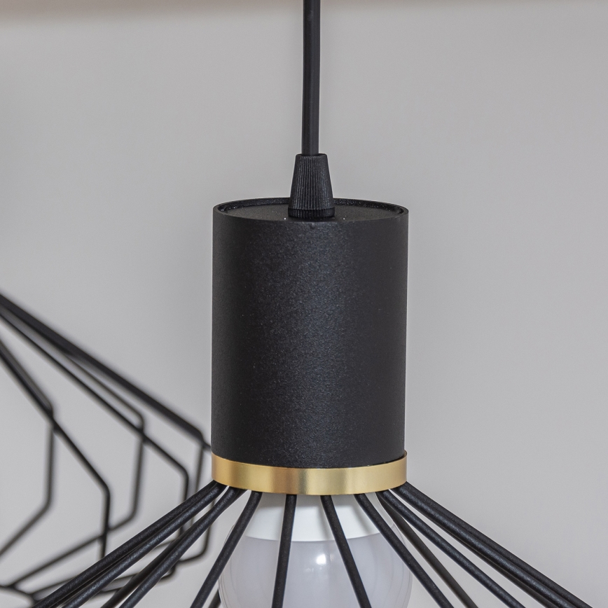 Suspension sur câble SOLANO 3xE27/15W/230V noir/doré