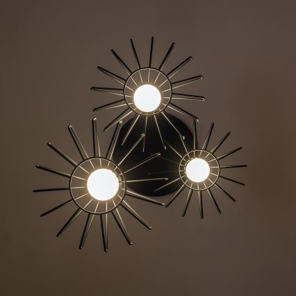 Suspension sur câble SOLANO 3xE27/15W/230V noir/doré