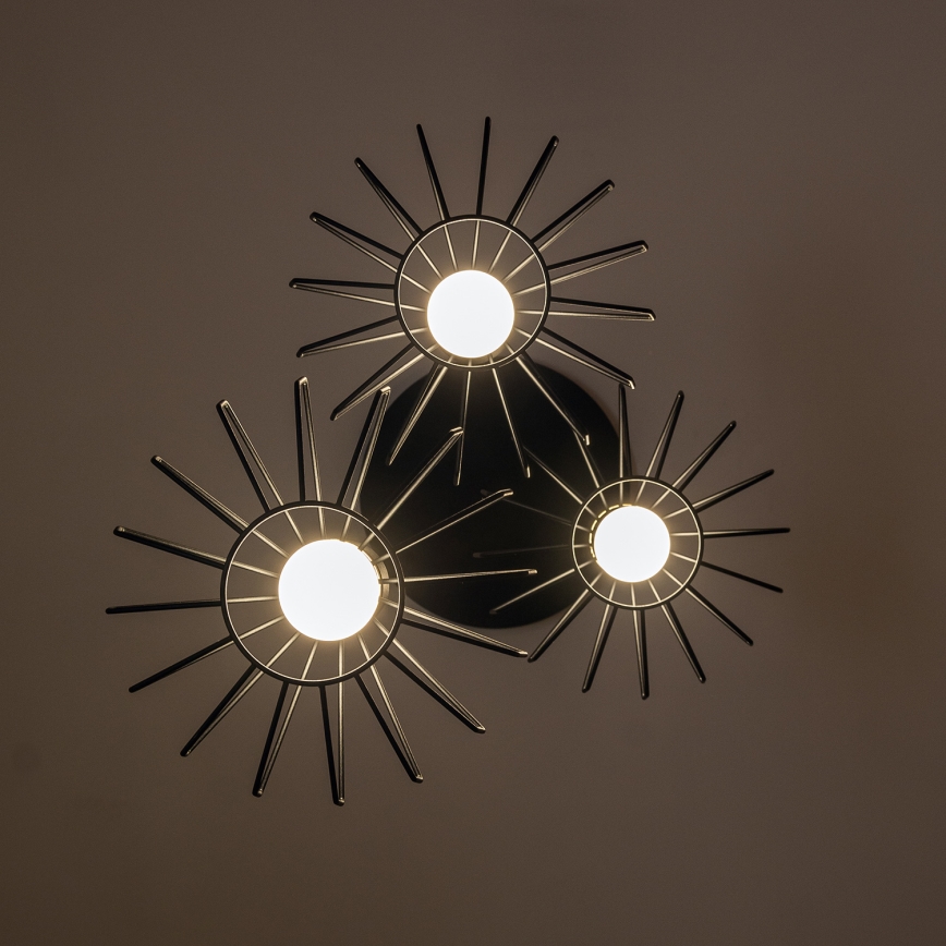 Suspension sur câble SOLANO 3xE27/15W/230V noir/doré