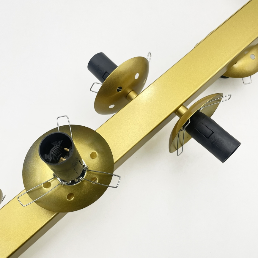 Suspension sur câble SOLARI 10xE14/15W/230V doré/noir fumé