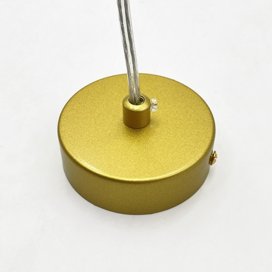 Suspension sur câble SOLARI 10xE14/15W/230V doré/noir fumé