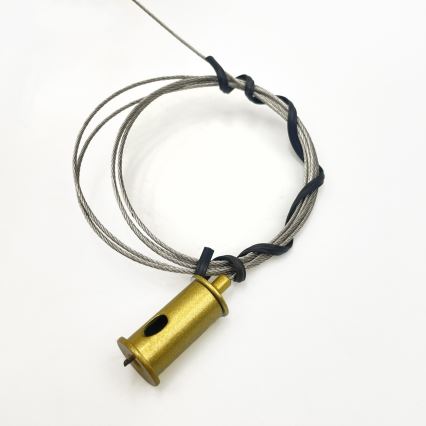 Suspension sur câble SOLARI 10xE14/15W/230V doré/noir fumé