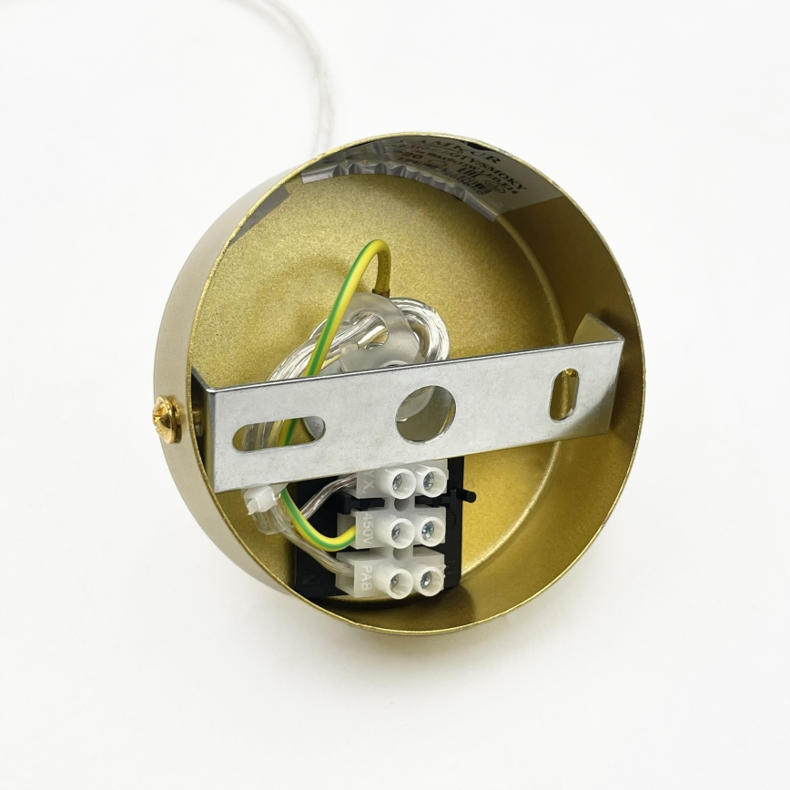 Suspension sur câble SOLARI 10xE14/15W/230V doré/noir fumé