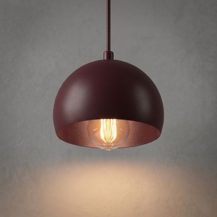 Suspension sur câble SOOL 1xE27/15W/230V Ø 15 cm bordeaux