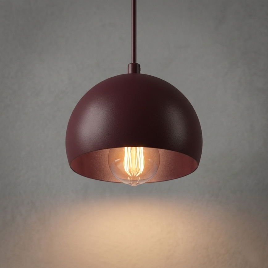 Suspension sur câble SOOL 1xE27/15W/230V Ø 15 cm bordeaux