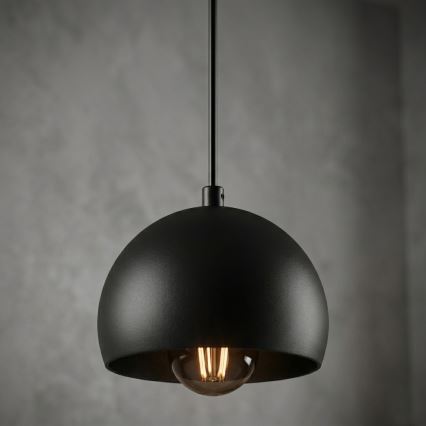 Suspension sur câble SOOL 1xE27/15W/230V Ø 15 cm noire