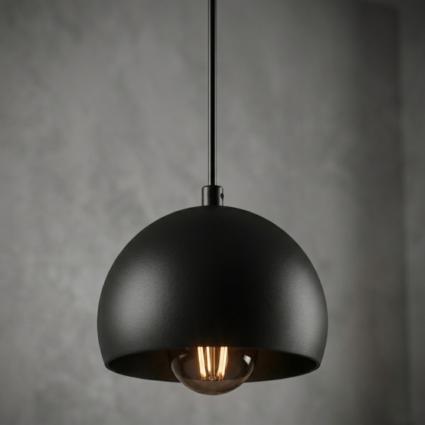 Suspension sur câble SOOL 1xE27/15W/230V Ø 15 cm noire