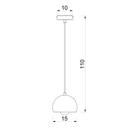 Suspension sur câble SOOL 1xE27/15W/230V Ø 15 cm noire