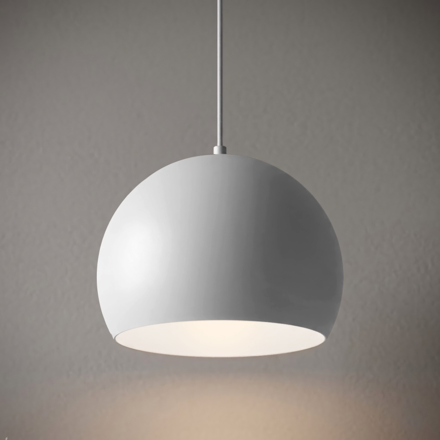 Suspension sur câble SOOL 1xE27/15W/230V Ø 27 cm blanche