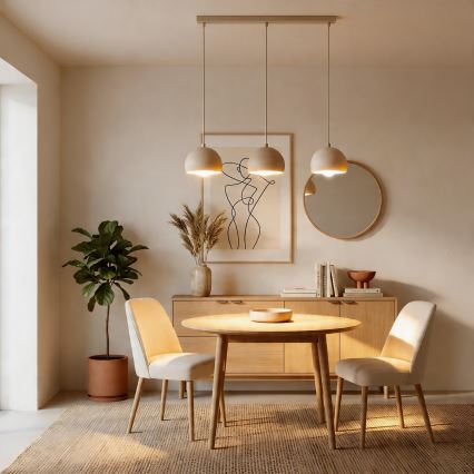 Suspension sur câble SOOL 3xE27/15W/230V beige