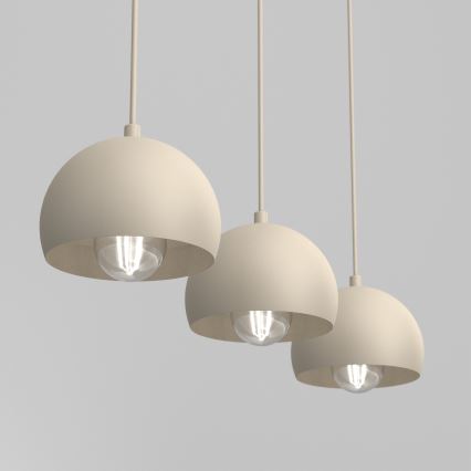 Suspension sur câble SOOL 3xE27/15W/230V beige