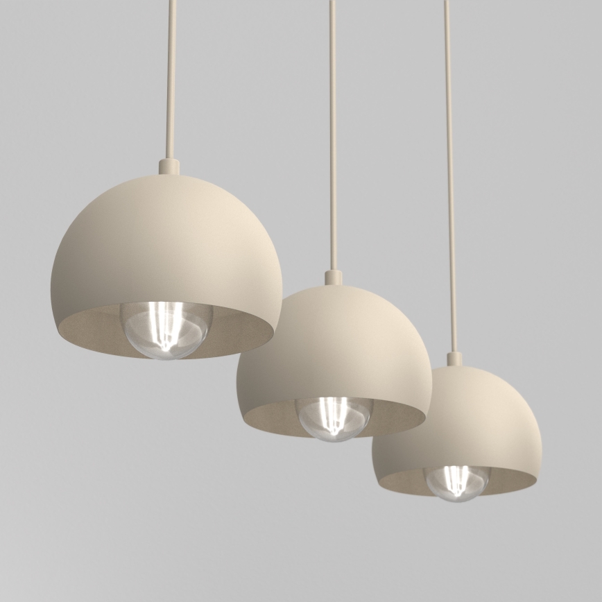 Suspension sur câble SOOL 3xE27/15W/230V beige