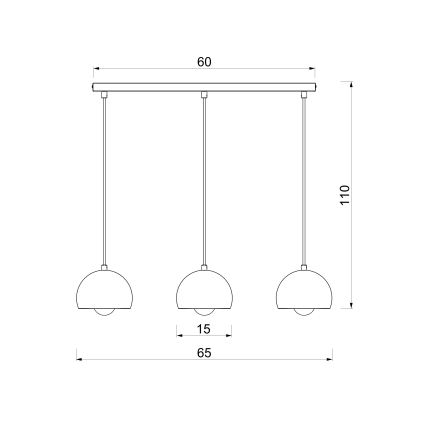 Suspension sur câble SOOL 3xE27/15W/230V crème