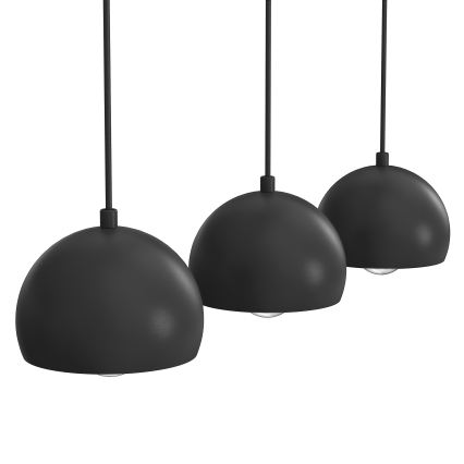 Suspension sur câble SOOL 3xE27/15W/230V noire
