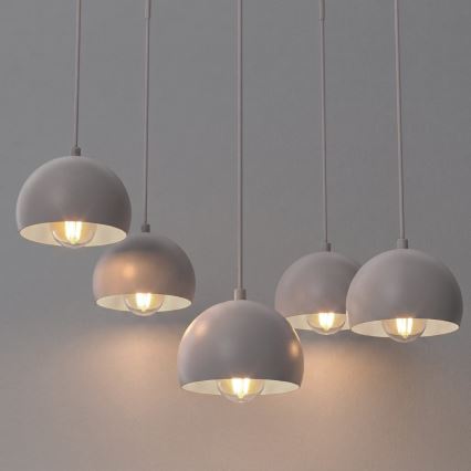 Suspension sur câble SOOL 5 x E27 / 15 W / 230 V, couleur crème