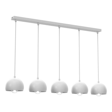 Suspension sur câble SOOL 5xE27/15W/230V blanche