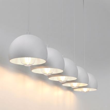 Suspension sur câble SOOL 5xE27/15W/230V blanche