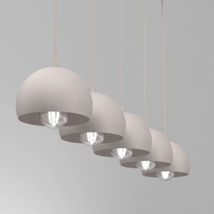 Suspension sur câble SOOL 5xE27/15W/230V crème