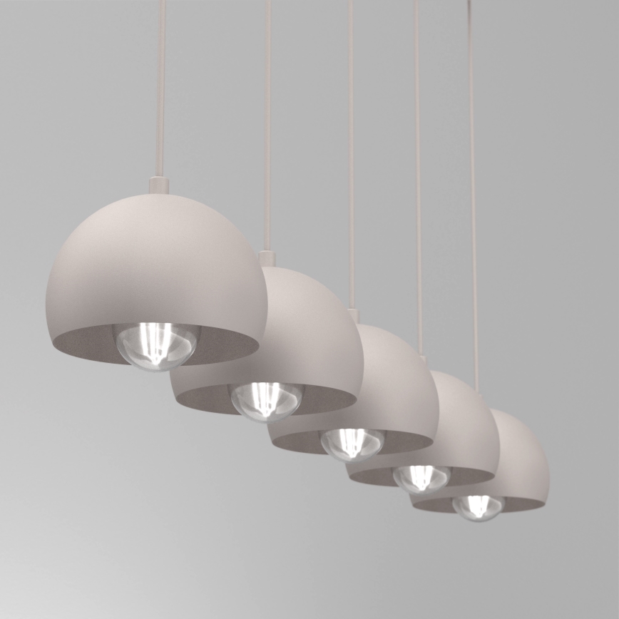 Suspension sur câble SOOL 5xE27/15W/230V crème