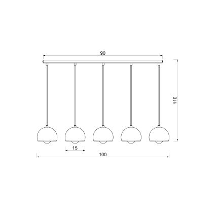 Suspension sur câble SOOL 5xE27/15W/230V crème