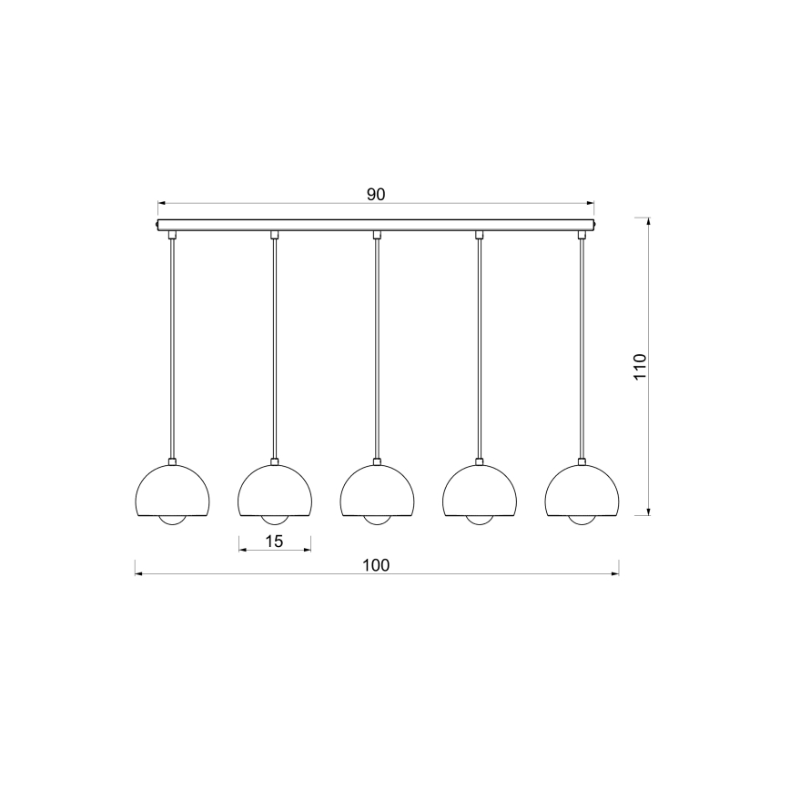 Suspension sur câble SOOL 5xE27/15W/230V crème