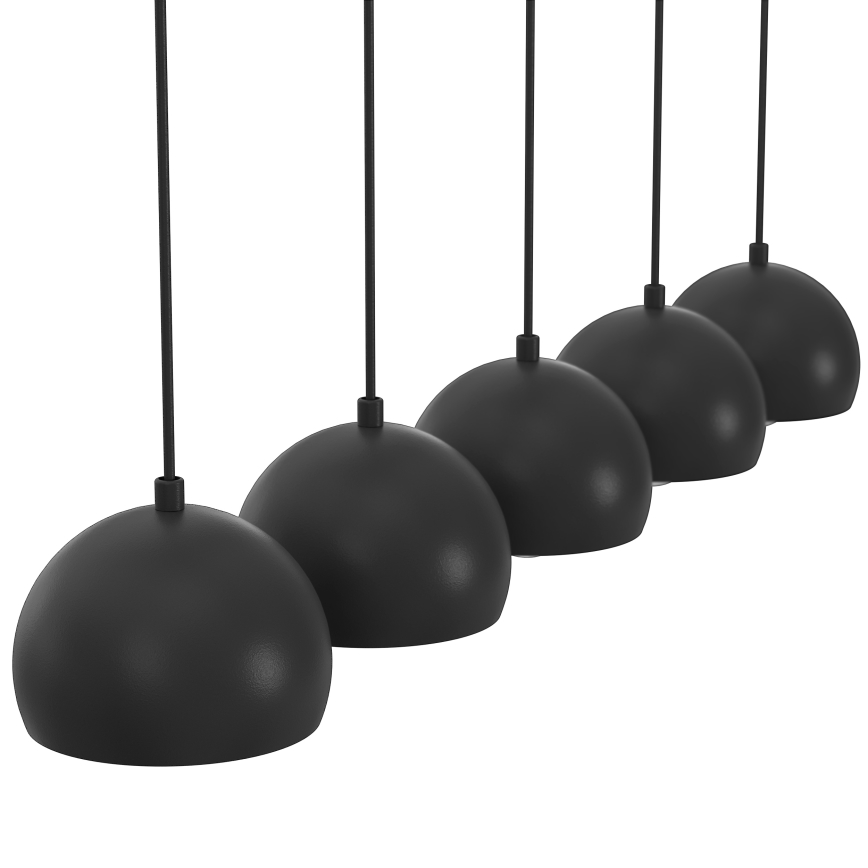Suspension sur câble SOOL 5xE27/15W/230V, noire