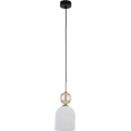 Suspension sur câble SOPHIA 1xE14/10W/230V noir / beige fumé / blanc