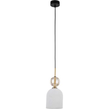 Suspension sur câble SOPHIA 1xE14/10W/230V noir / beige fumé / blanc