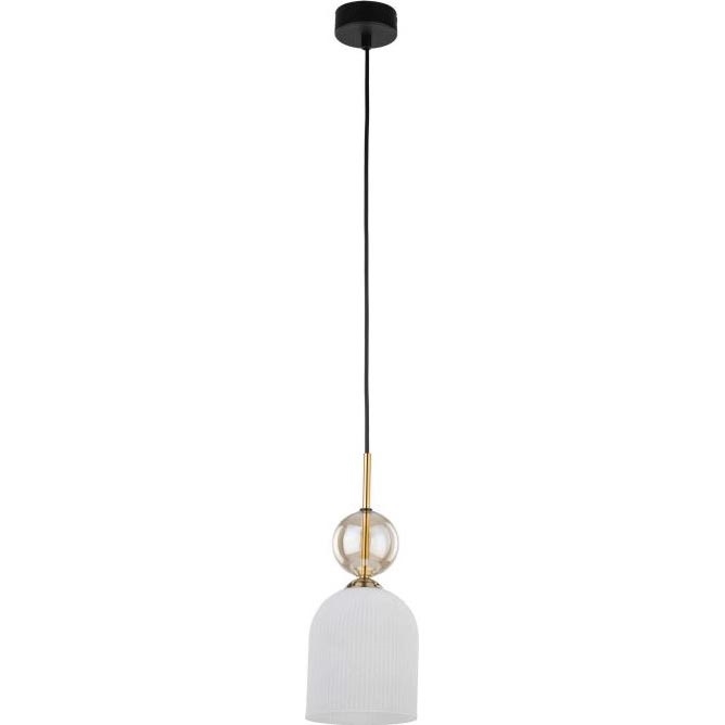 Suspension sur câble SOPHIA 1xE14/10W/230V noir / beige fumé / blanc