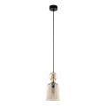 Suspension sur câble SOPHIA 1xE14/10W/230V noir/beige fumé
