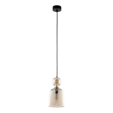 Suspension sur câble SOPHIA 1xE14/10W/230V noir/beige fumé
