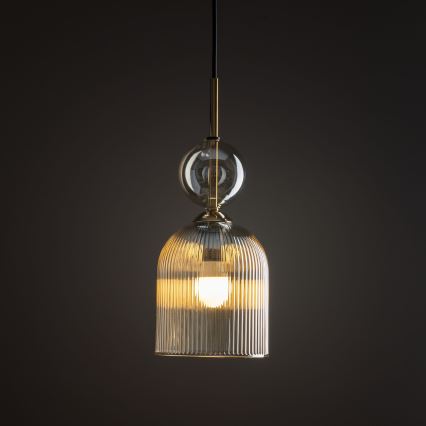Suspension sur câble SOPHIA 1xE14/10W/230V noir/beige fumé