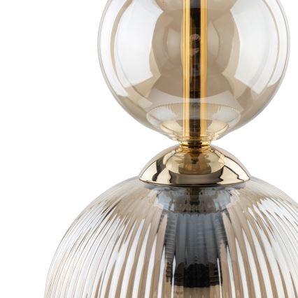 Suspension sur câble SOPHIA 1xE14/10W/230V noir/beige fumé