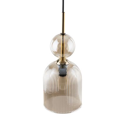 Suspension sur câble SOPHIA 1xE14/10W/230V noir/beige fumé